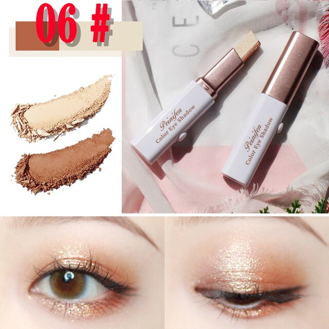 Double Color Lazy Eyeshadow Stick Makeup Waterproof Gradient Lasting