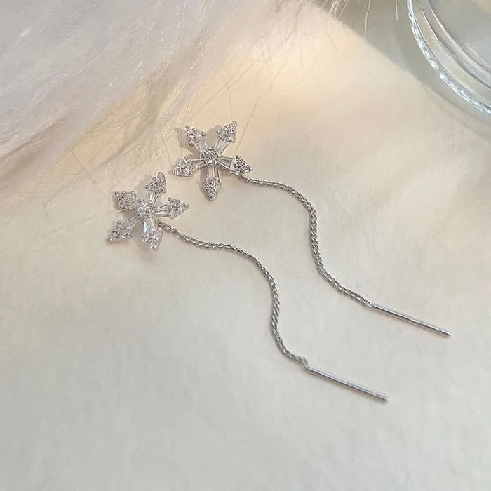 Shiny Diamond Flower Earrings🌸