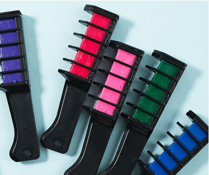6 Colors Temporary Hair Color Chalk Comb Set