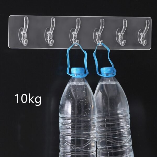 6 Row Transparent Wall Hooks