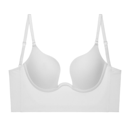 Low Cut Backless Bra With Deep V Neck Plunge Front
