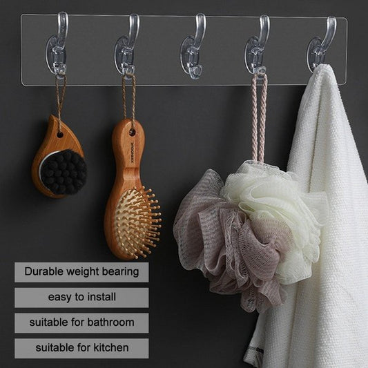 6 Row Transparent Wall Hooks