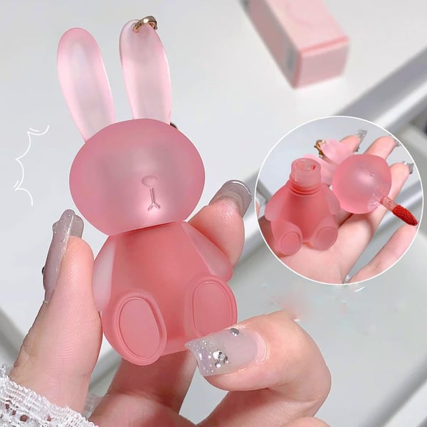✨2-in-1 Keychain Lip Glaze – Adorable Bunny Design for On-the-Go! 🐰