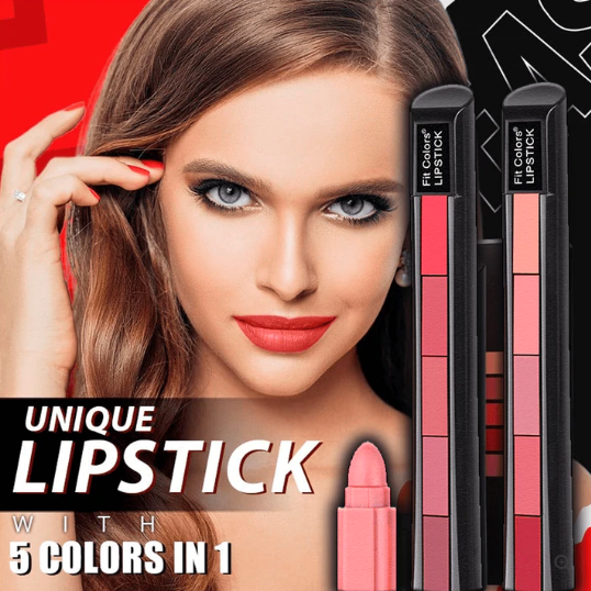 Multi Color Combination 5-in-1 Matte Lipstick