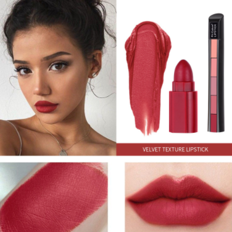 Multi Color Combination 5-in-1 Matte Lipstick