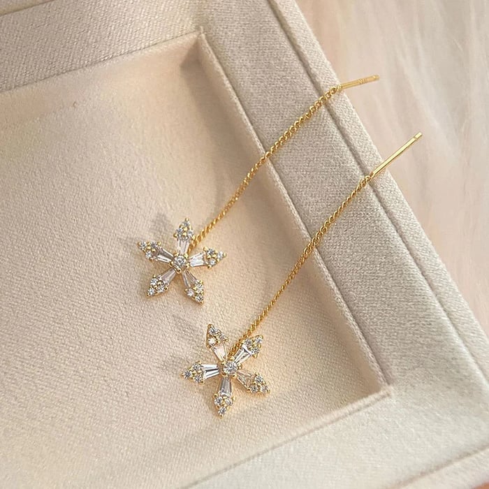 Shiny Diamond Flower Earrings🌸