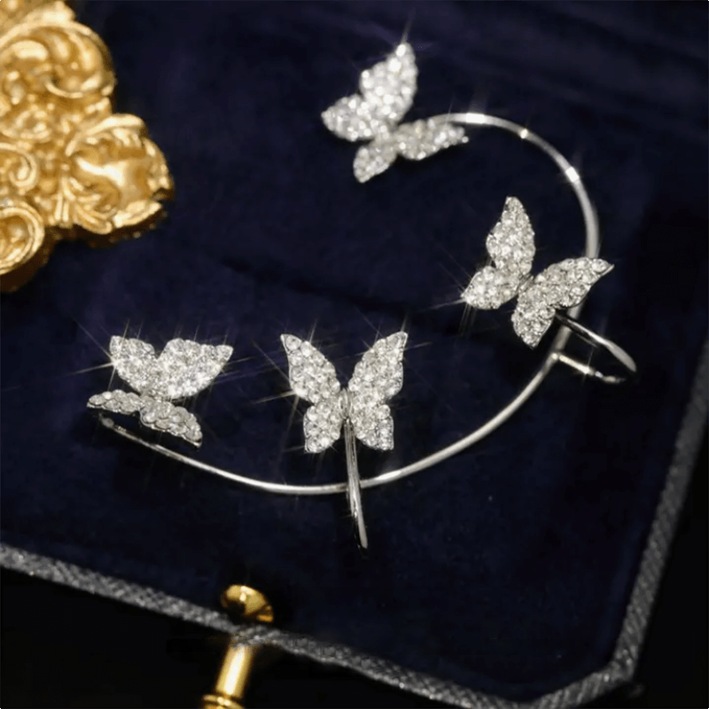 Gold alloyhigh-end  Zircon Butterfly Earrings
