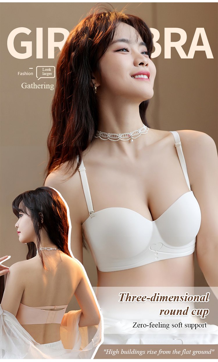 Comfortable Gathering Large-Looking No Steel Ring Bra