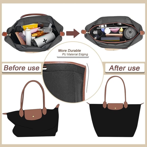 Felt Bag Organizer Insert – Multi-Pocket Purse & Tote Organizer