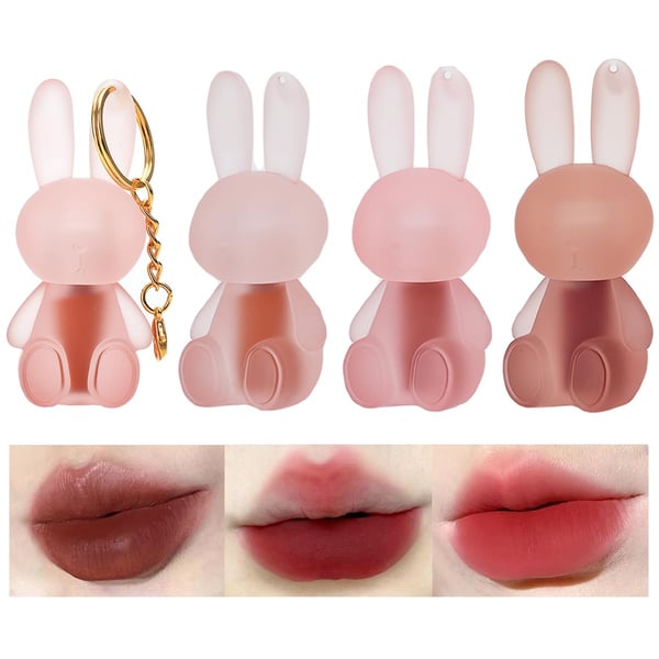 ✨2-in-1 Keychain Lip Glaze – Adorable Bunny Design for On-the-Go! 🐰