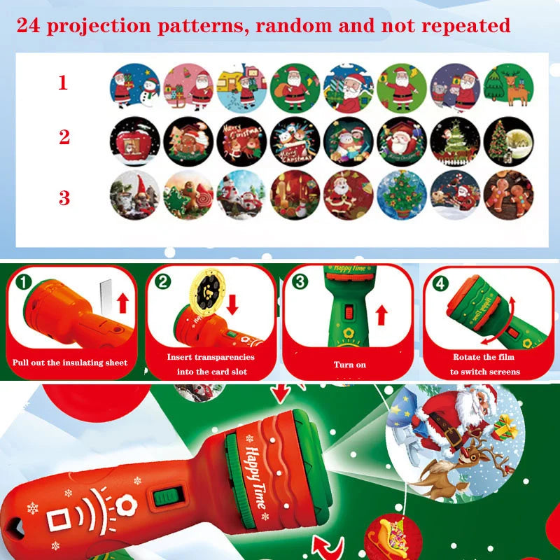 Christmas projection flashlight