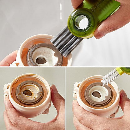 3 in 1 Multifunctional Cup Lid Gap Cleaning Brush