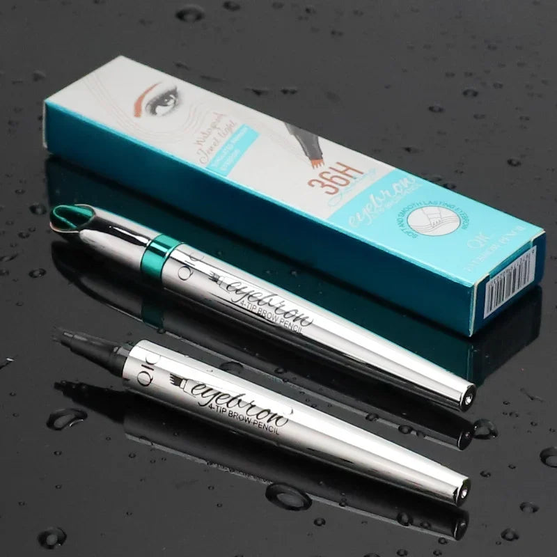 3D Waterproof Microblading Eyebrow Pen 4 Fork Tip Tattoo Pencil