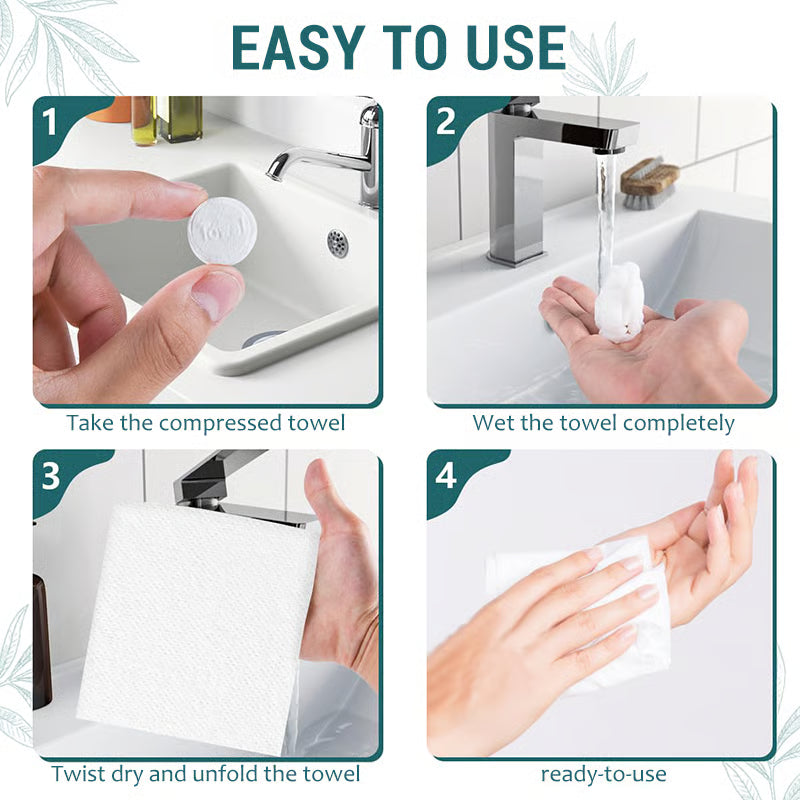 ✨Premium Pure Cotton Compressed Towels