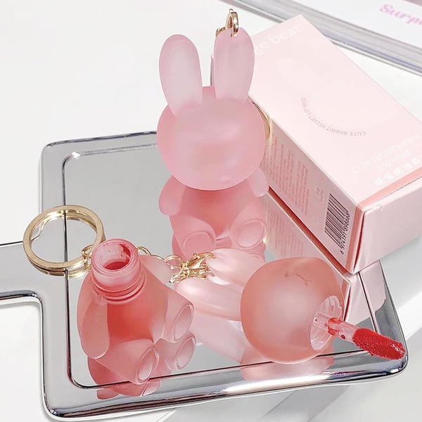 ✨2-in-1 Keychain Lip Glaze – Adorable Bunny Design for On-the-Go! 🐰