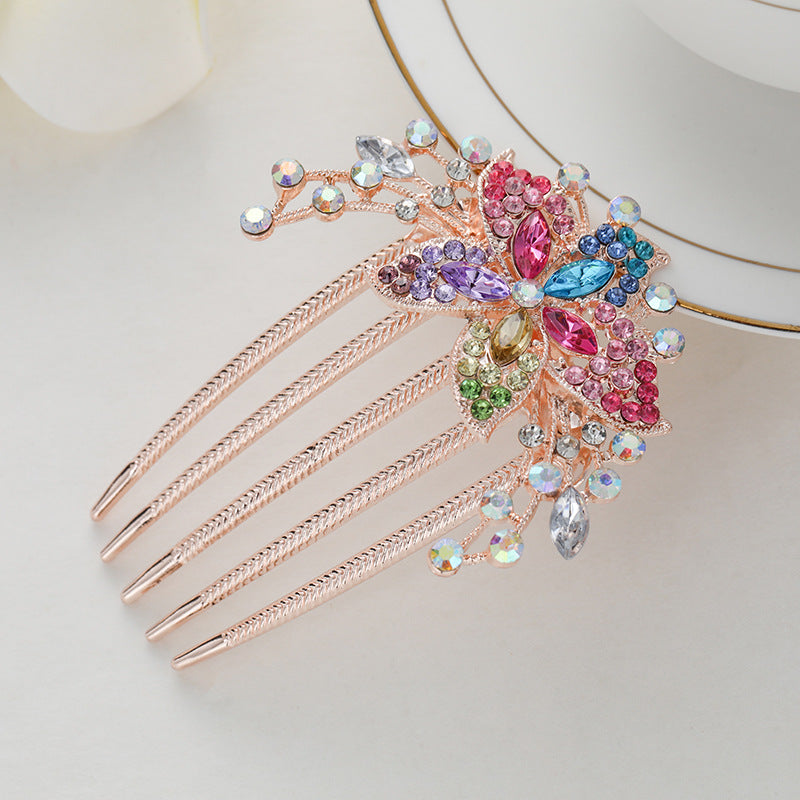 FLORAL RHINESTONES HAIRPIN