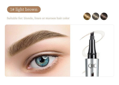 3D Waterproof Microblading Eyebrow Pen 4 Fork Tip Tattoo Pencil