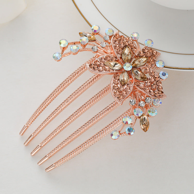 FLORAL RHINESTONES HAIRPIN