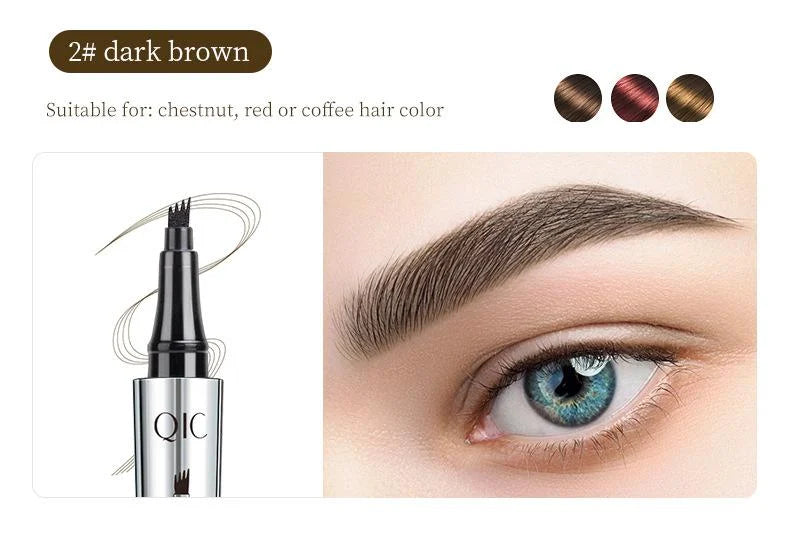 3D Waterproof Microblading Eyebrow Pen 4 Fork Tip Tattoo Pencil