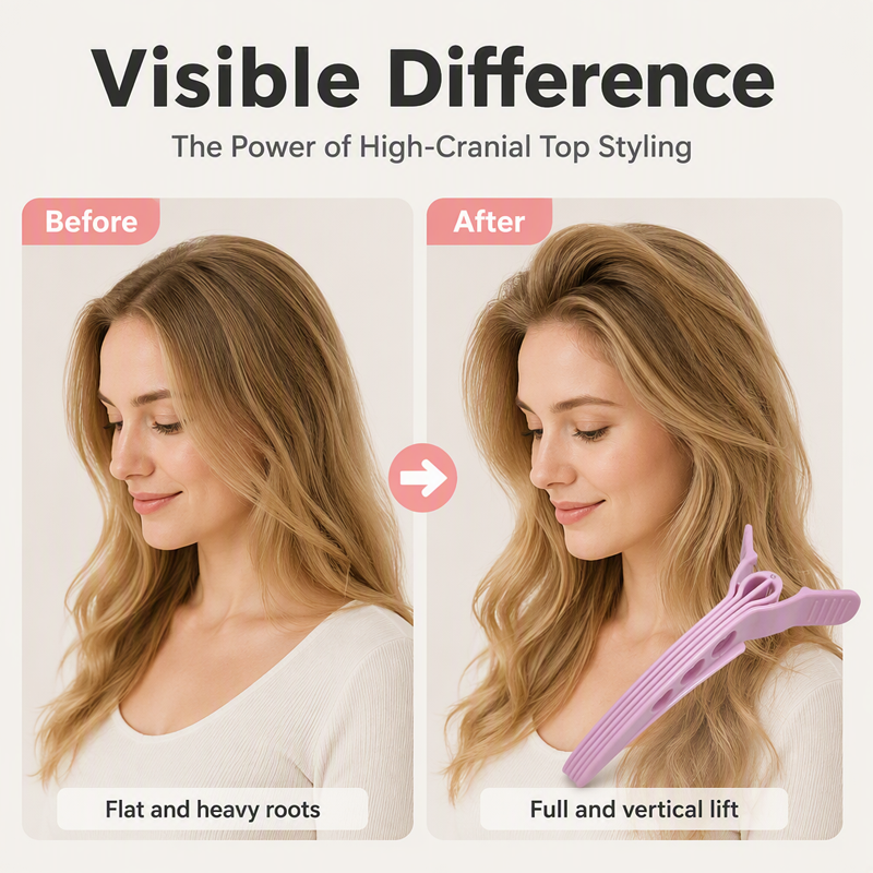 Hairline volume clip for high hair