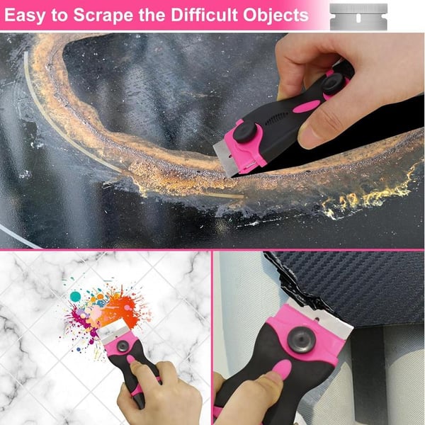 2-in-1 Pink Razor Blade Scraper Tool
