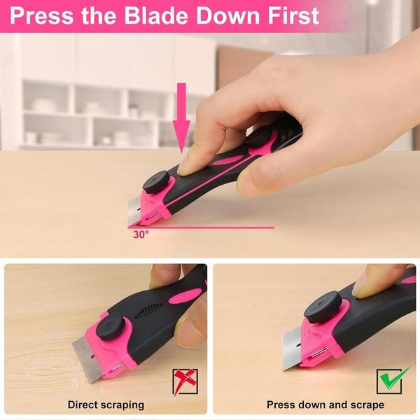 2-in-1 Pink Razor Blade Scraper Tool