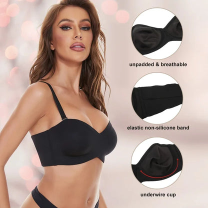 Full Support Seamless Strapless Convertible Bandeau Bra