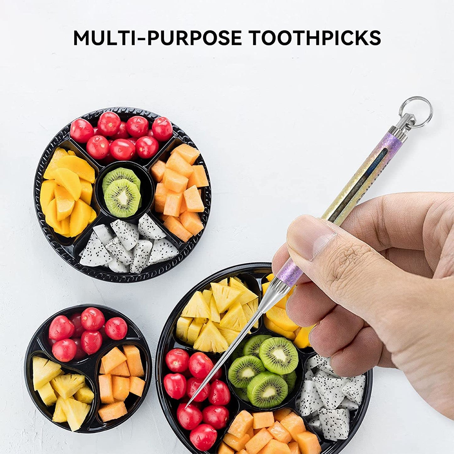 Multi-Functional Titanium Alloy Retractable Toothpick
