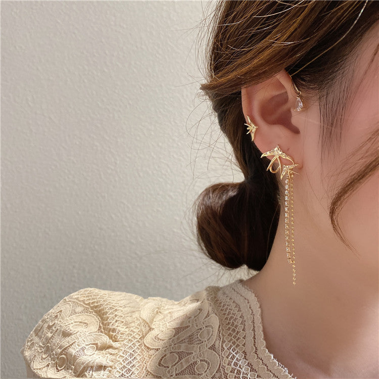 Flying Bird Water Drop Long Chain Earrings