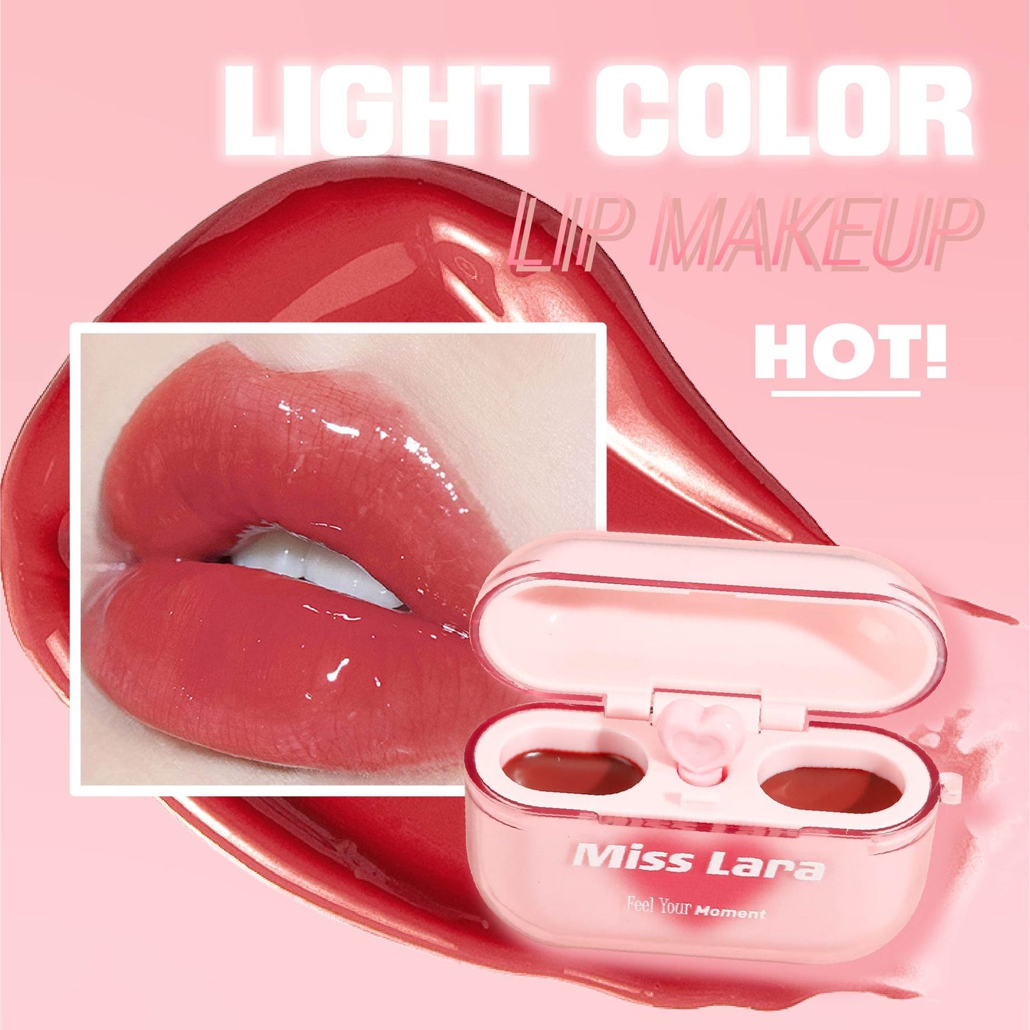 💕2-in-1 headphone-shaped lip gloss with matte and glossy finish