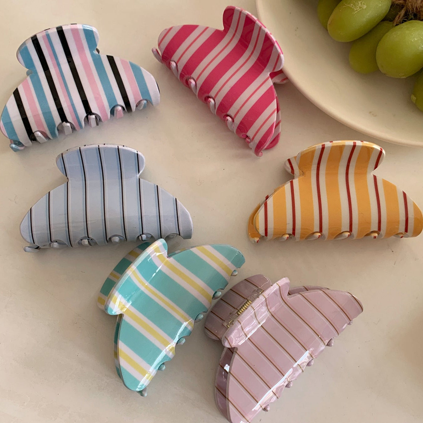 Colorful Striped Hair Claw