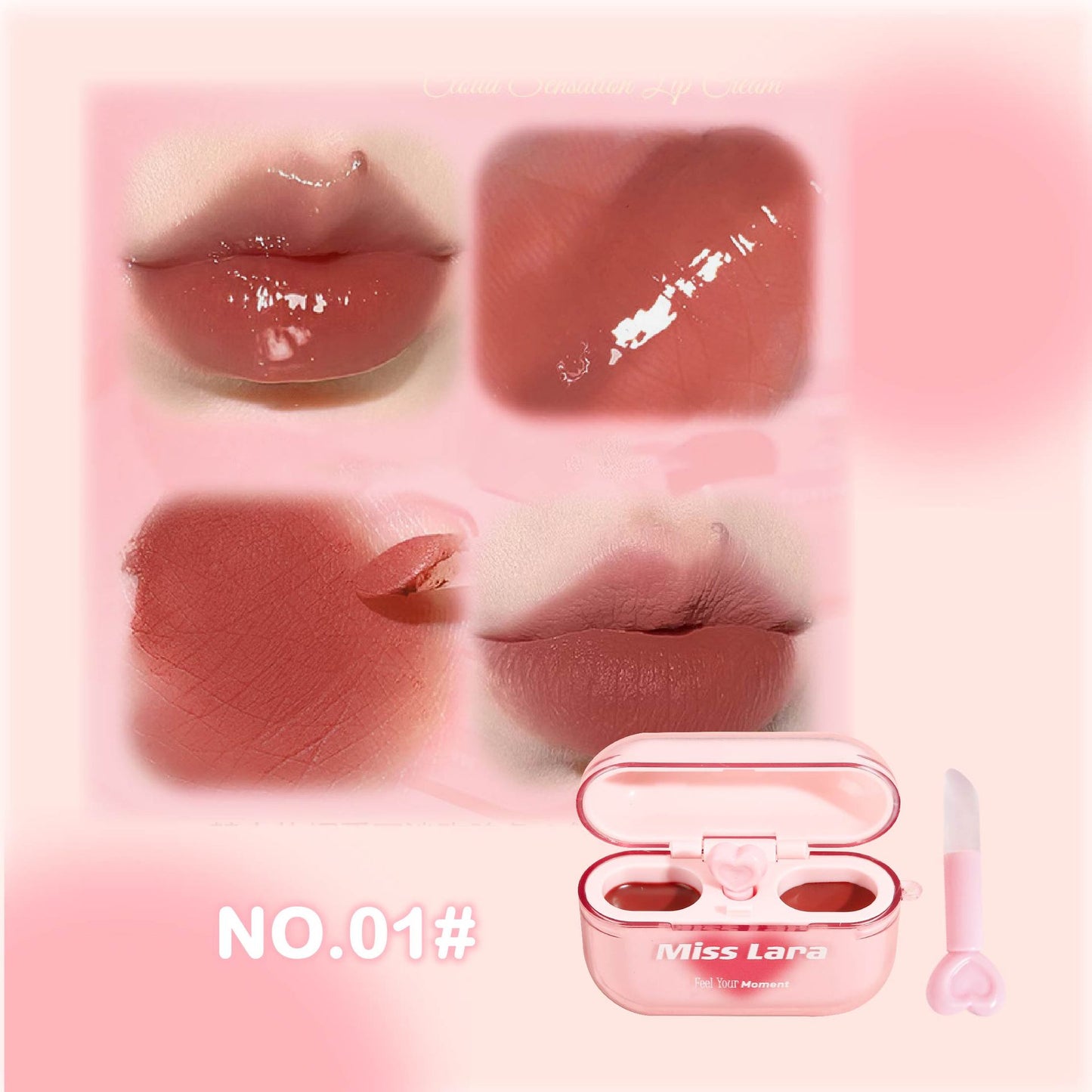 💕2-in-1 headphone-shaped lip gloss with matte and glossy finish