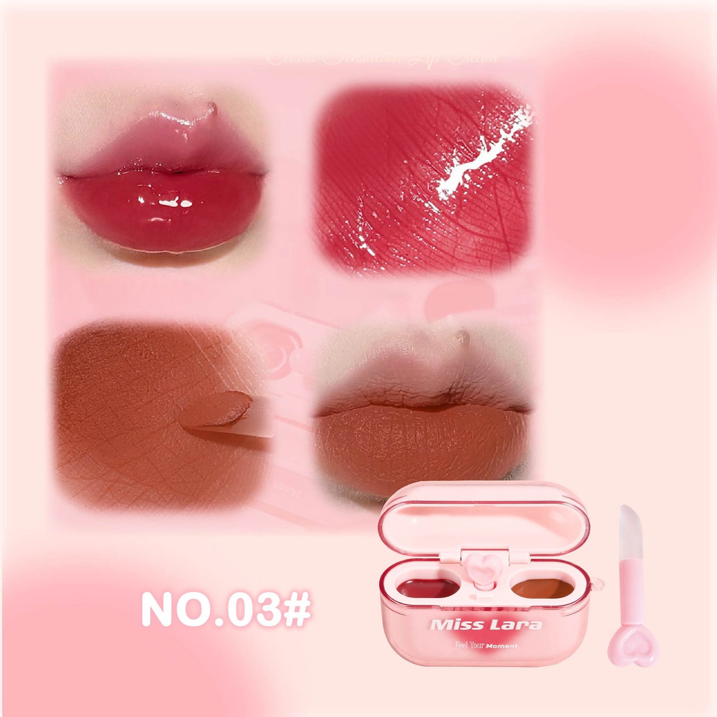 💕2-in-1 headphone-shaped lip gloss with matte and glossy finish