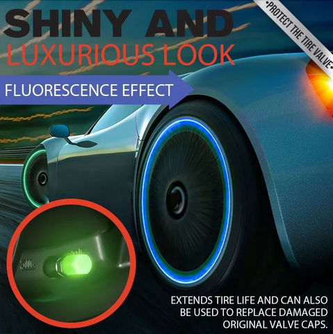 Fluorescent tire valve caps