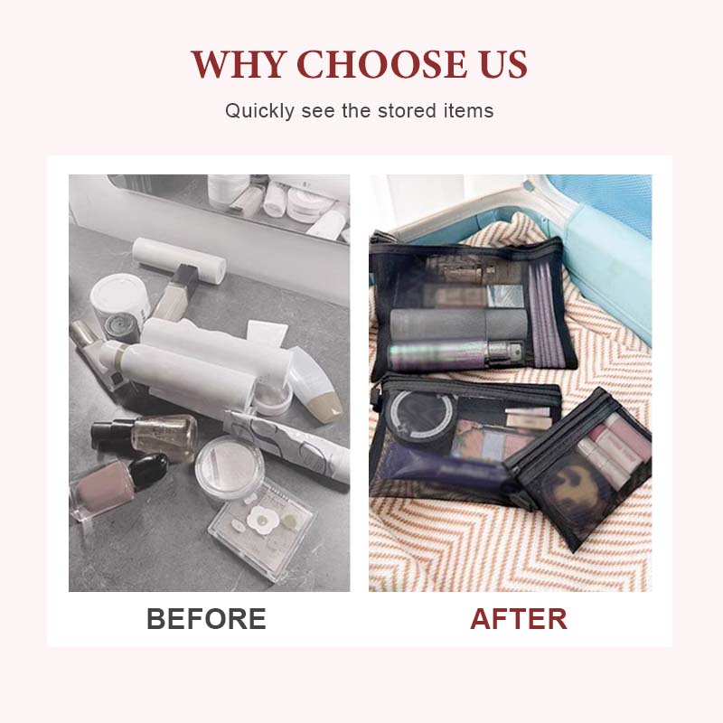 🔥 Portable Mesh Cosmetics Storage Bag