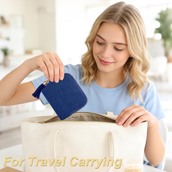 Small Travel Jewelry Organizer Pouch with 6 Compartments
