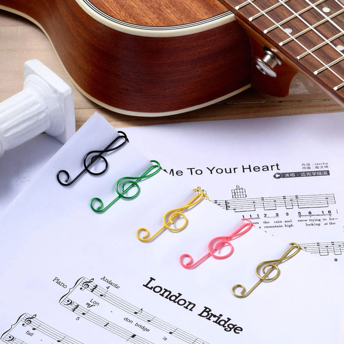 🎵Music multicoloured metal paper clips(50 PCS)