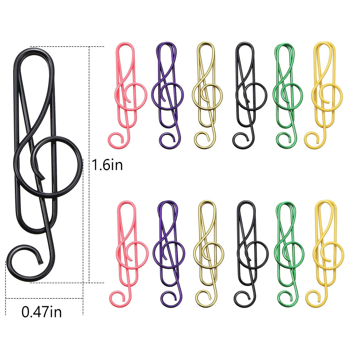 🎵Music multicoloured metal paper clips(50 PCS)