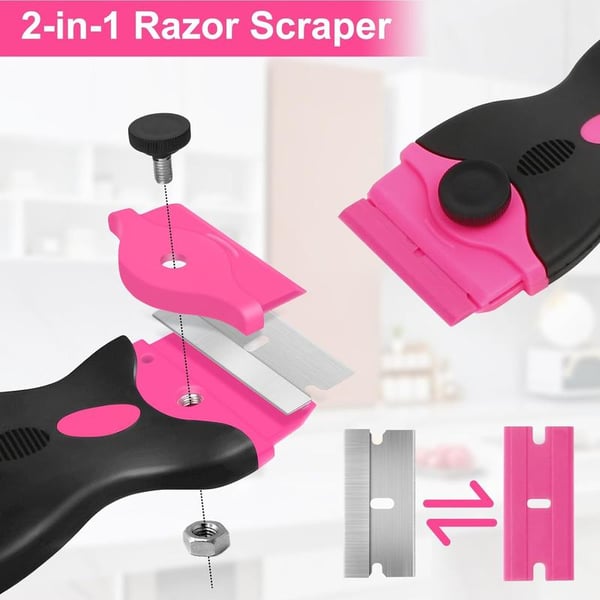 2-in-1 Pink Razor Blade Scraper Tool