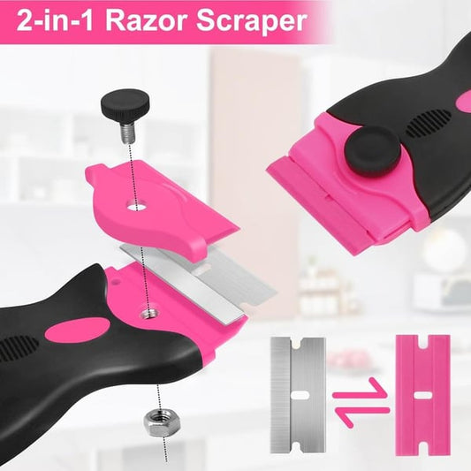 2-in-1 Pink Razor Blade Scraper Tool