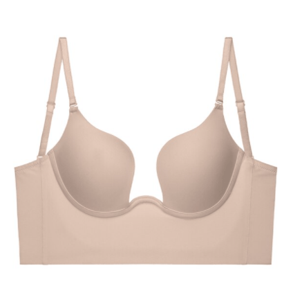 Low Cut Backless Bra With Deep V Neck Plunge Front