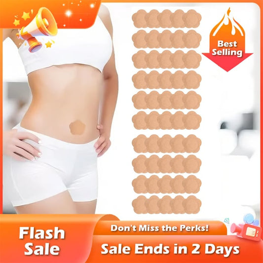 💥20pcs Pack Wrap for Belly Button, Self-Adhesive Patches Cover Patch Organic Disposable Spunlace Cloth Highly Absorbent Pad with Cotton, Oil Not Included (Skin Color)