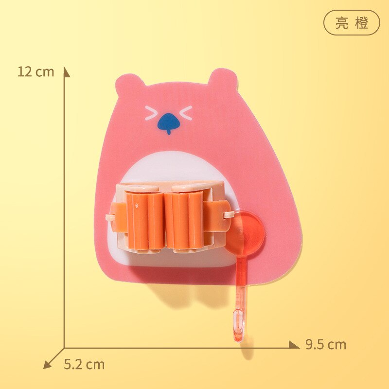 Powerful, traceless, punch-free mop clip with sticky hook