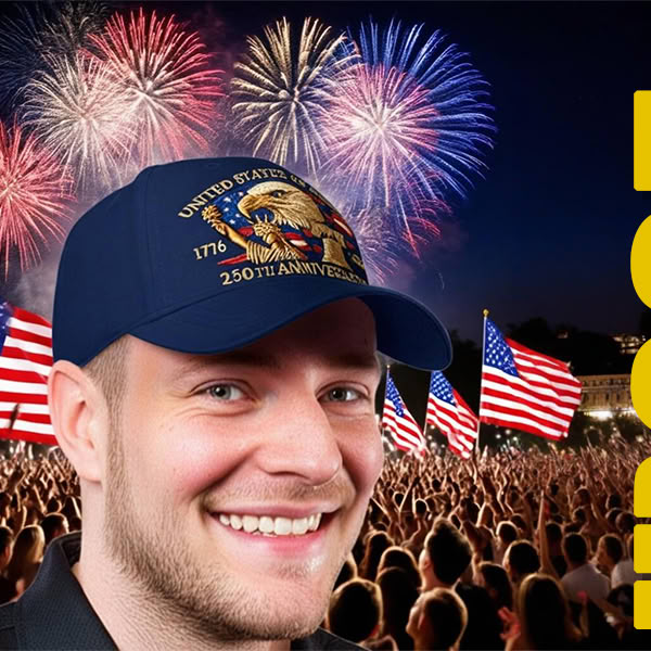 Baseball cap for the 250th anniversary of the United States
