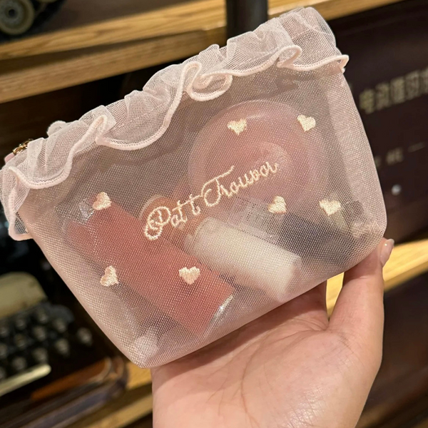 🔥Portable Sheer Mesh Makeup Bag