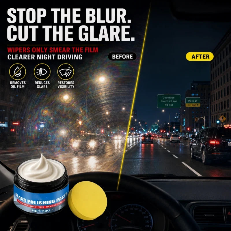 🔥 Car Glass Oil Film Remover Paste 🚗✨