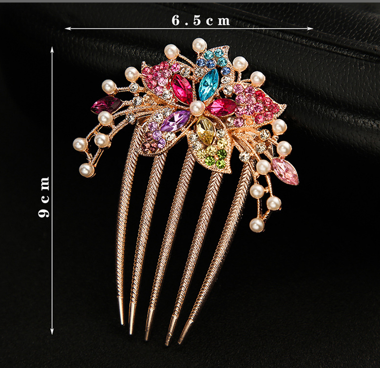FLORAL RHINESTONES HAIRPIN