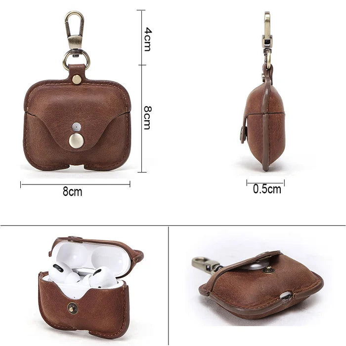 airpods pro case leather keychain convenient headphone cover